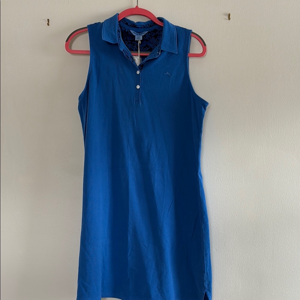 Blue Sleeveless Polo Dress